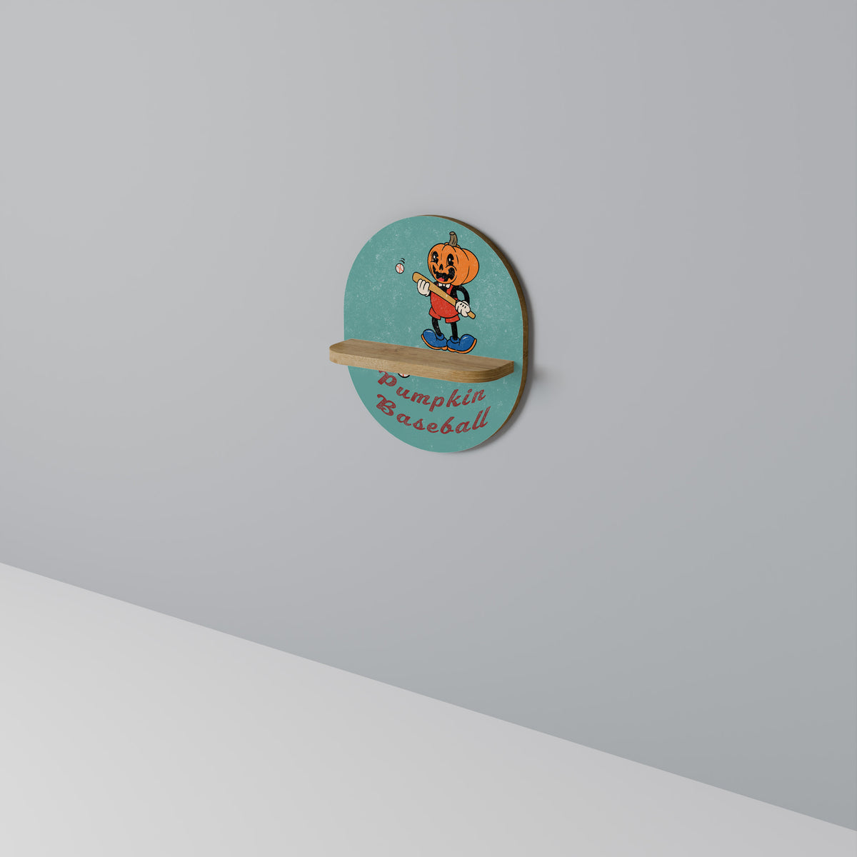 PUMPKIN BASEBALL Art Shelf