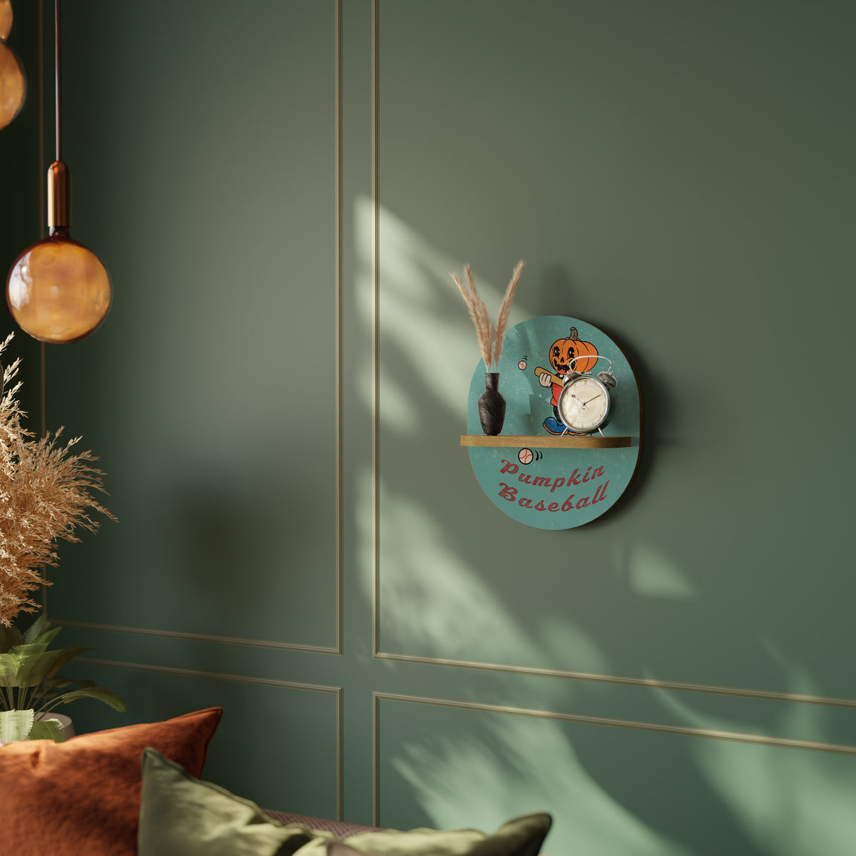 PUMPKIN BASEBALL Art Shelf