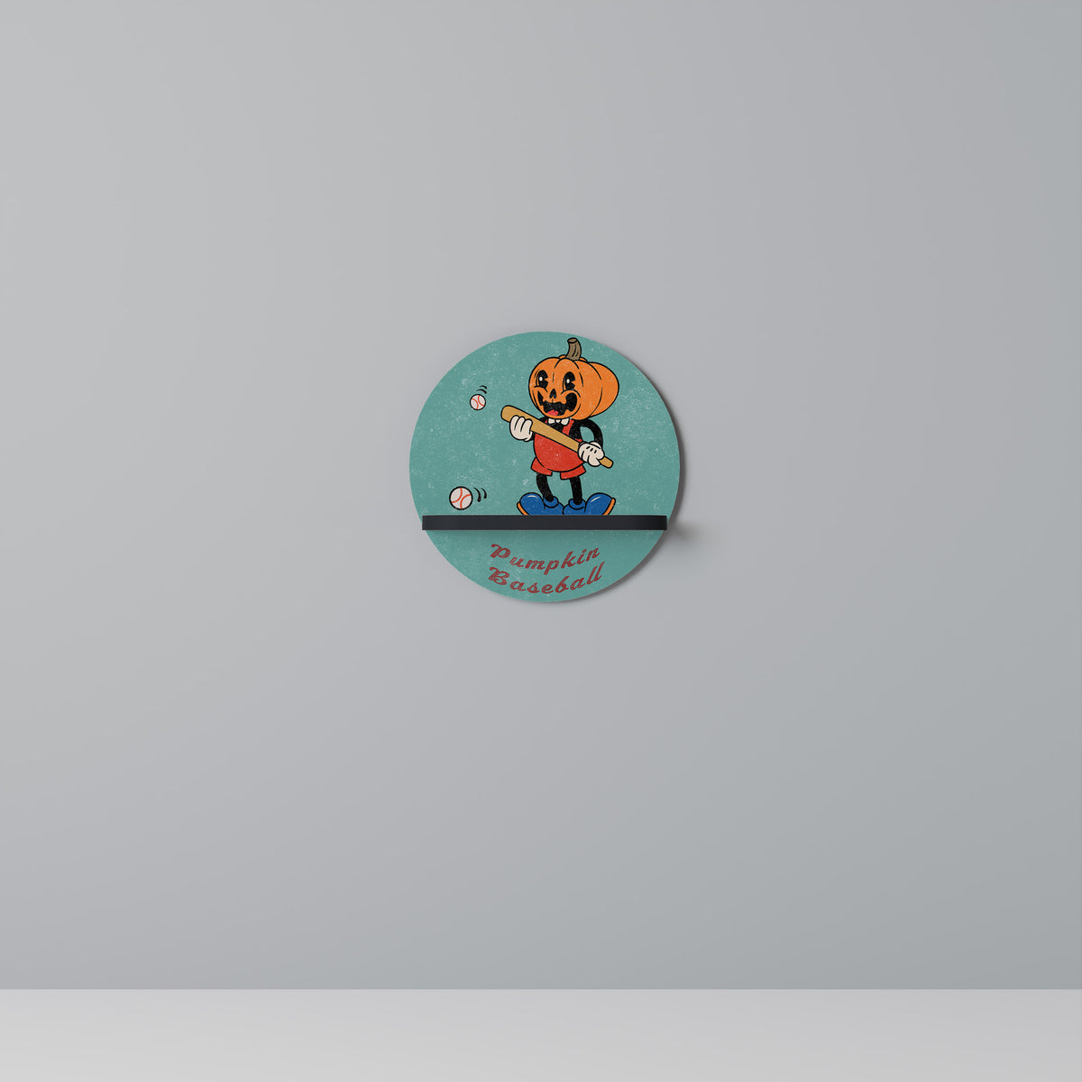 PUMPKIN BASEBALL Art Shelf