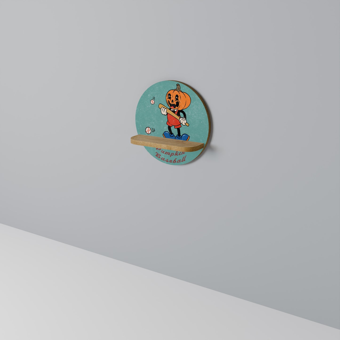 PUMPKIN BASEBALL Art Shelf
