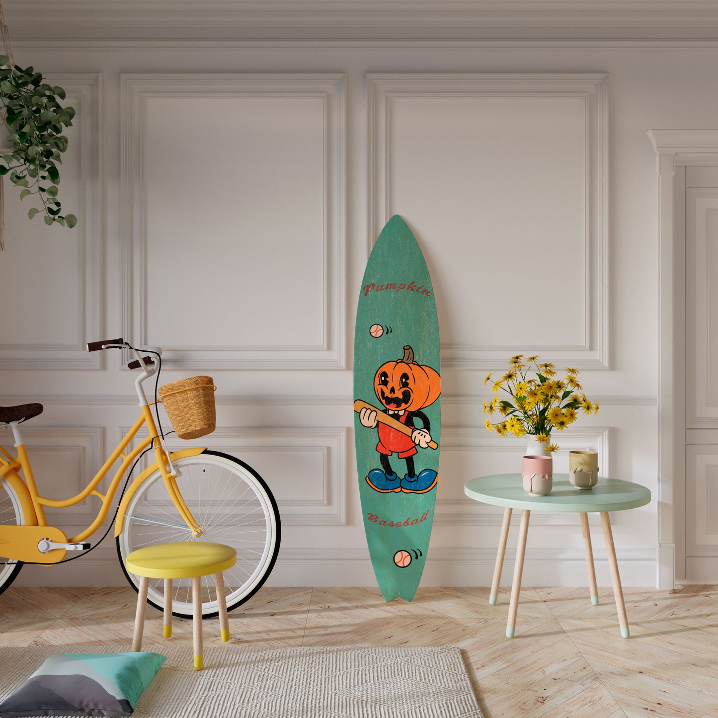 PUMPKIN BASEBALL Surfboard Decorative Panel