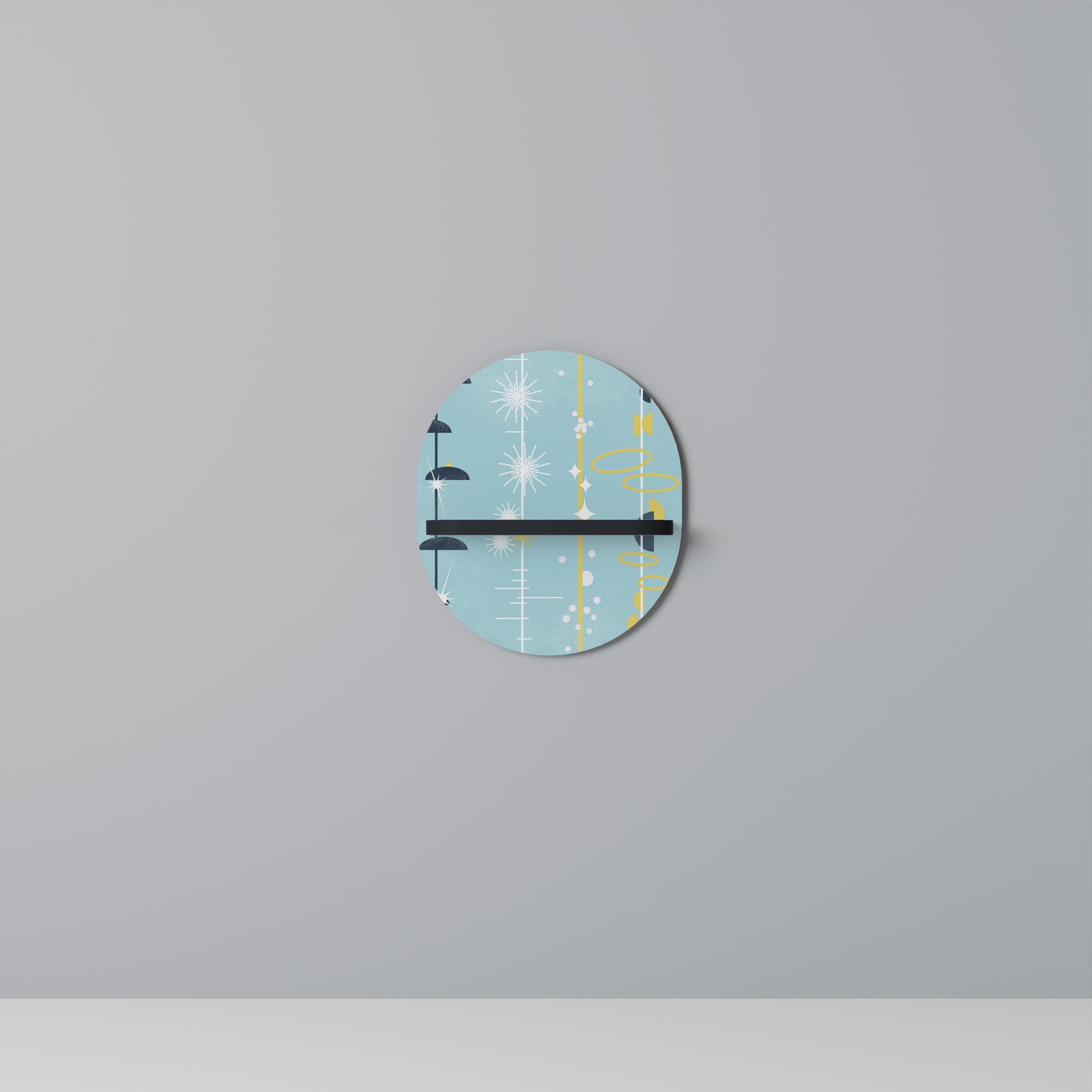 Étagère ovale d'art PATHS TO HAPPINESS en finition noire