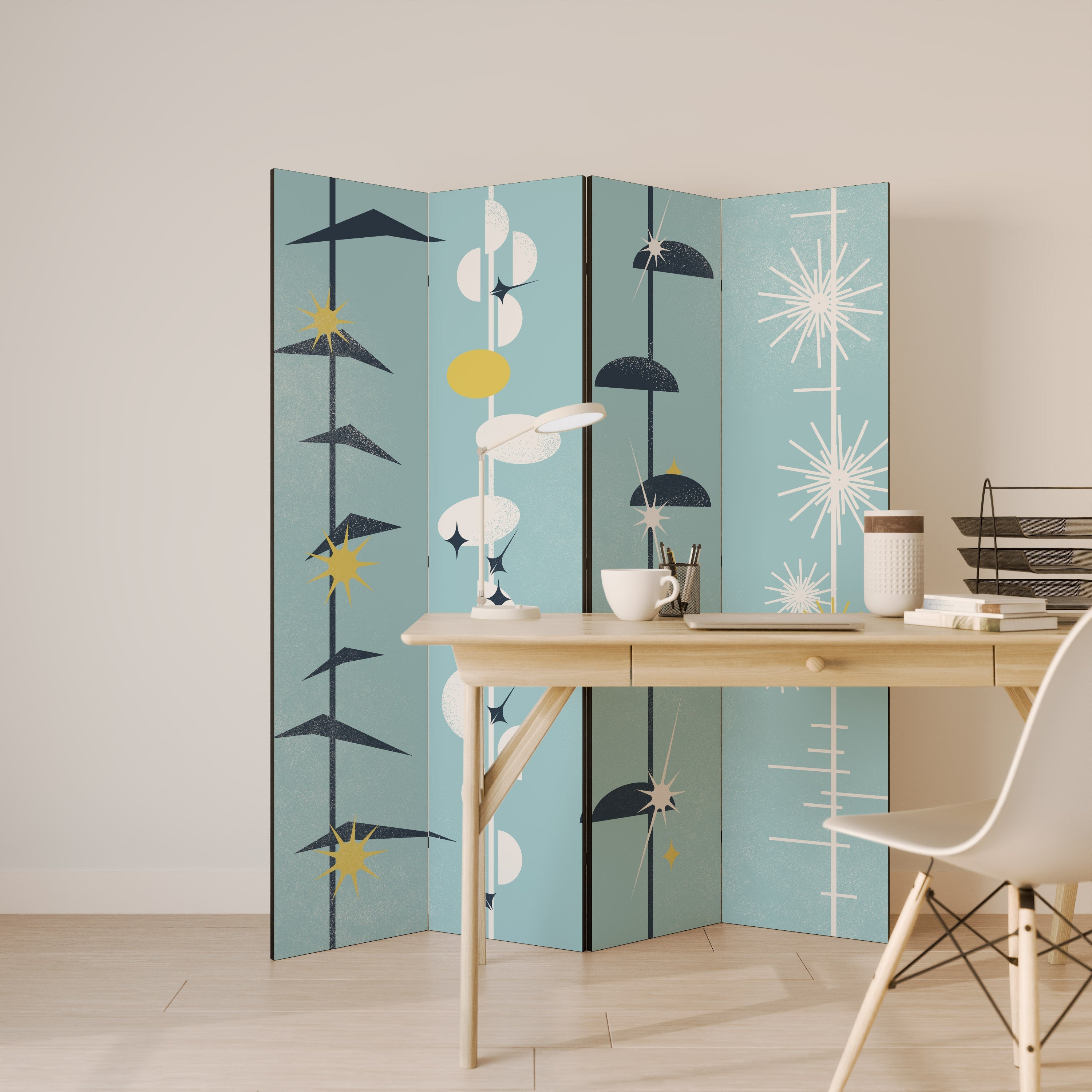 PATHS TO HAPPINESS Decorative 4-Panel Room Divider