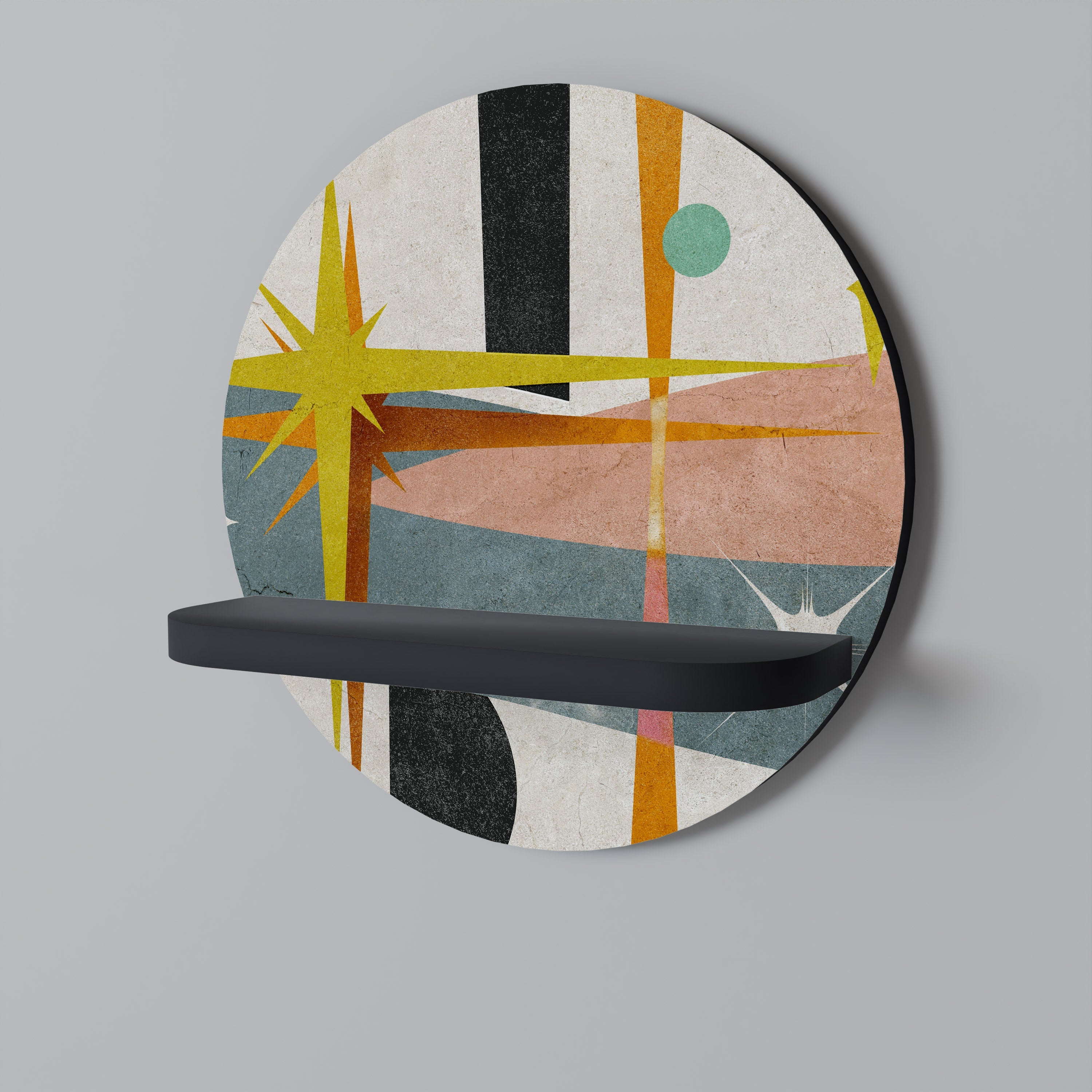 Étagère ronde INTERSTELLAR VIBES en finition noire