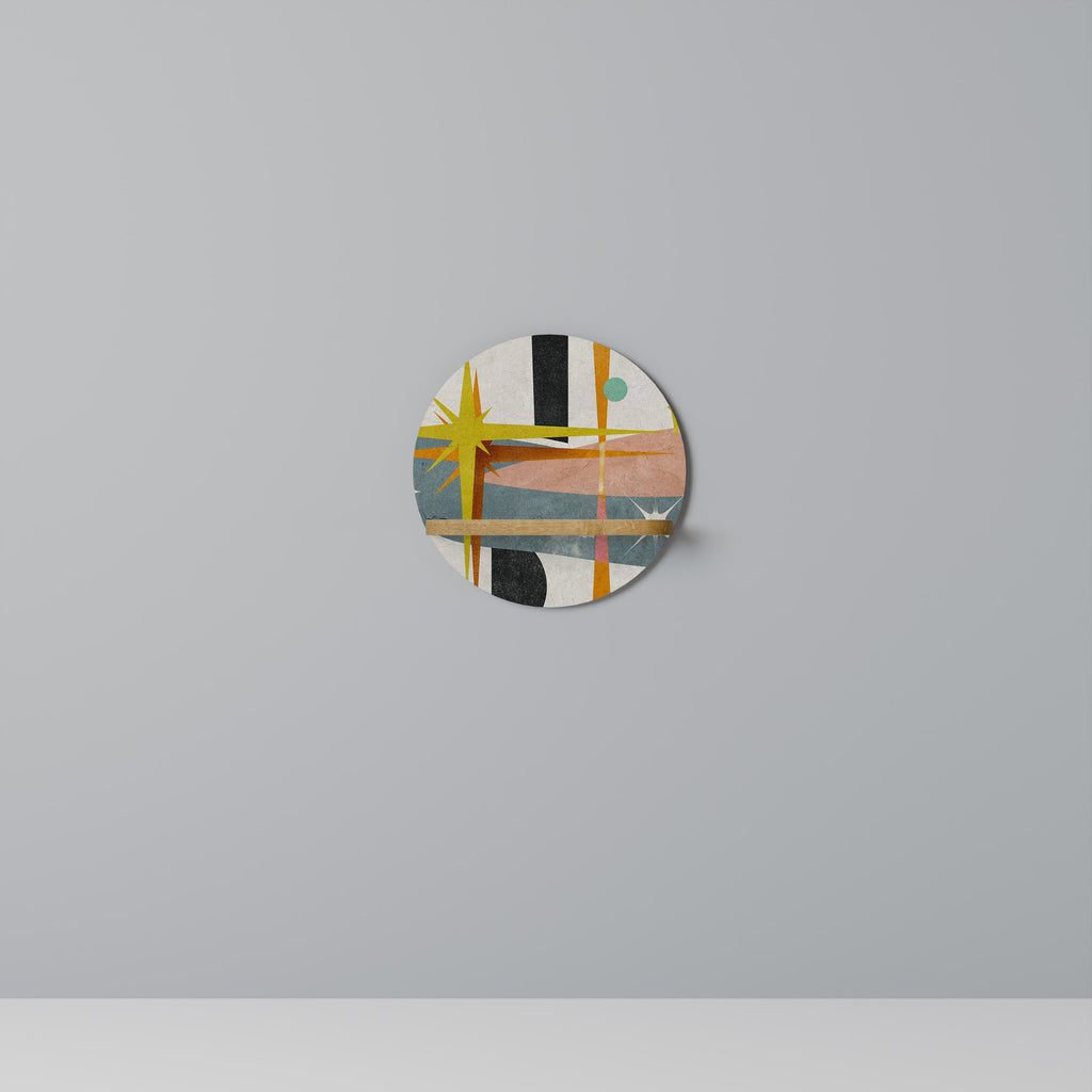 Étagère ronde INTERSTELLAR VIBES effet chêne