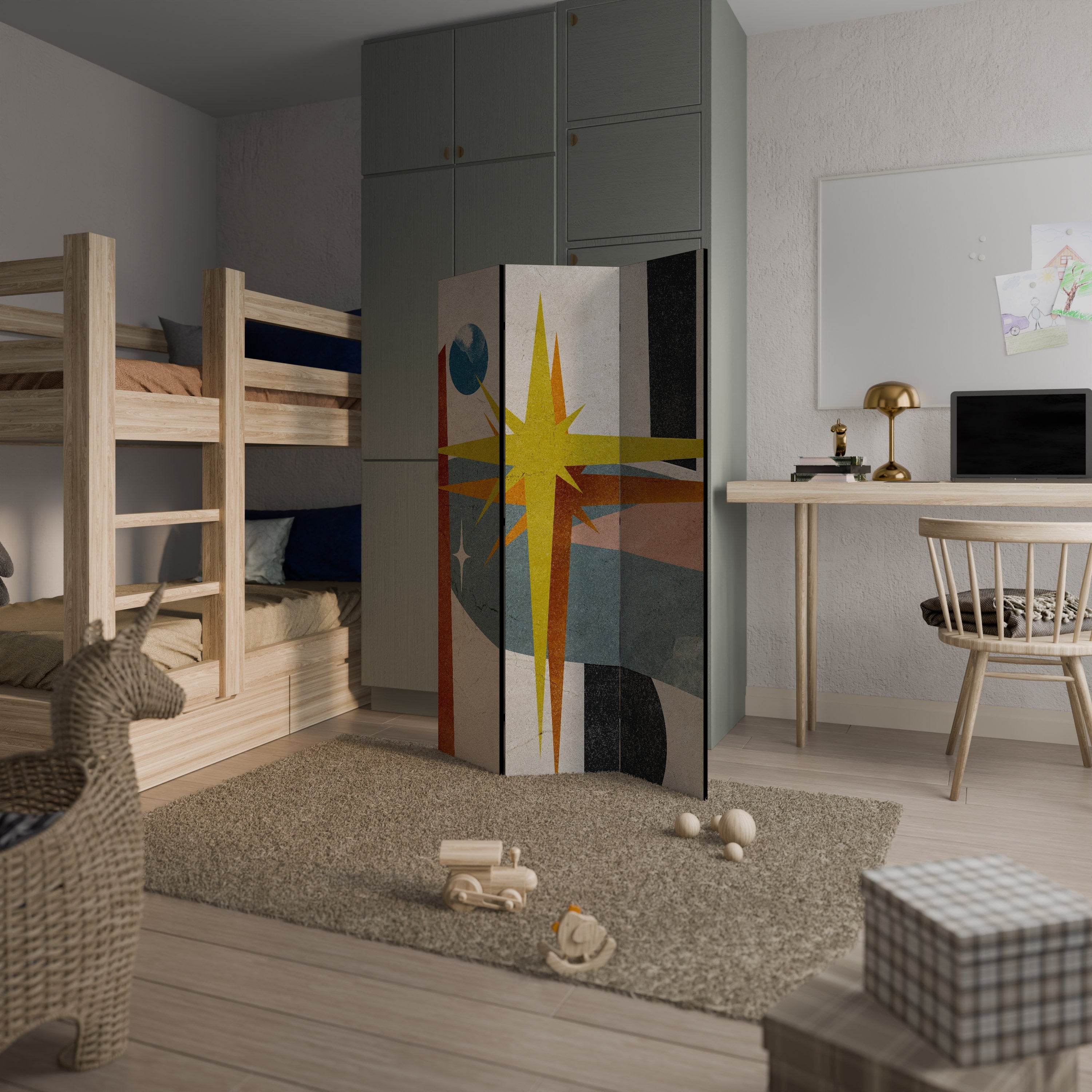 INTERSTELLAR VIBES Paravent décoratif à 3 panneaux