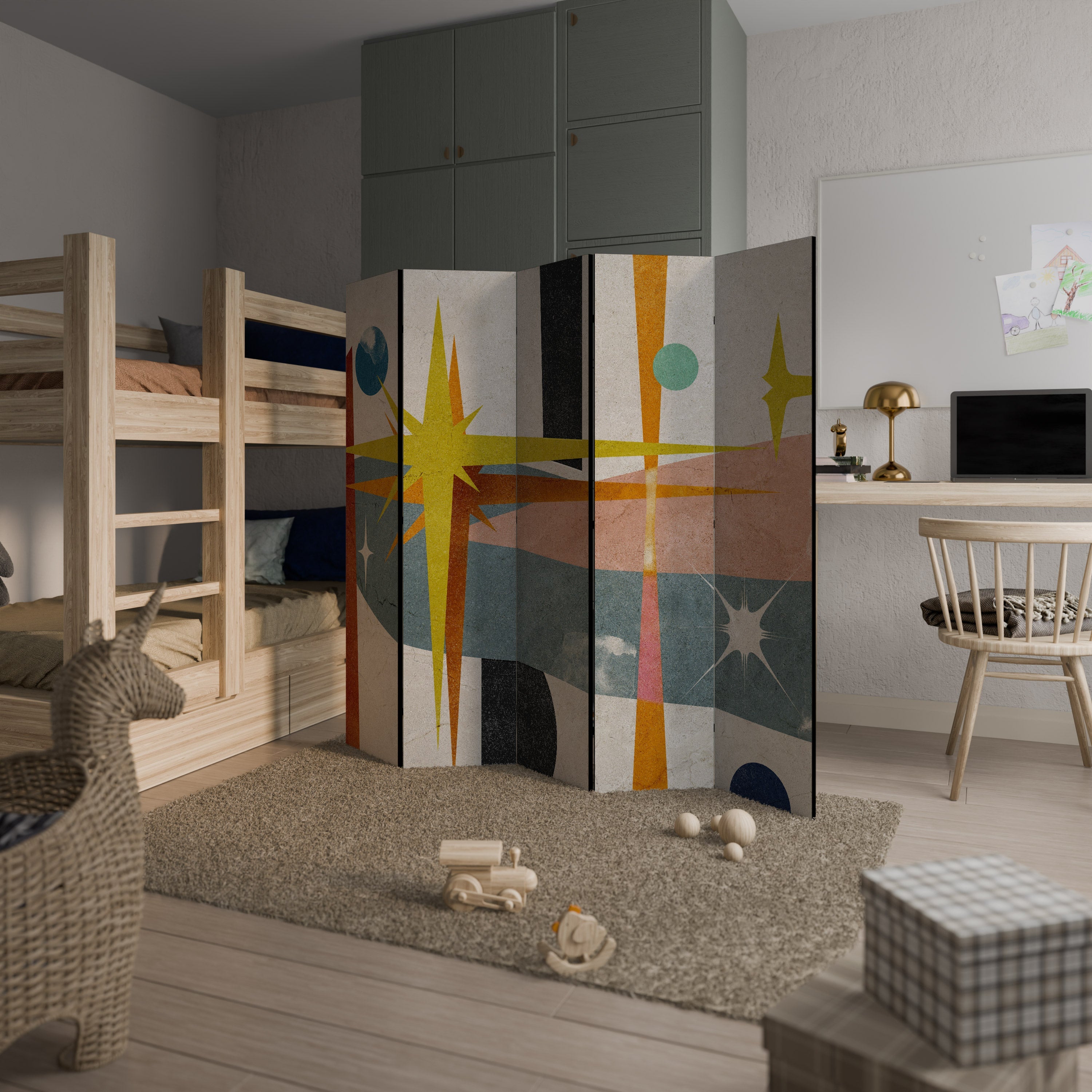 INTERSTELLAR VIBES Decorative 5-Panel Room Divider