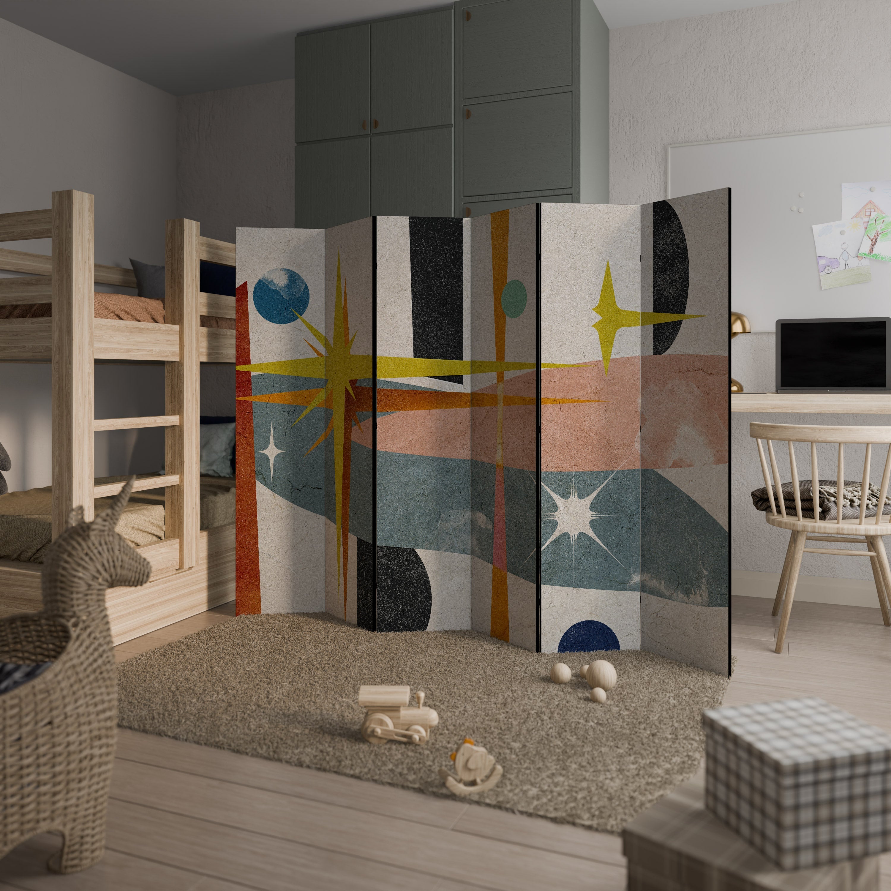 INTERSTELLAR VIBES Decorative 6-Panel Room Divider