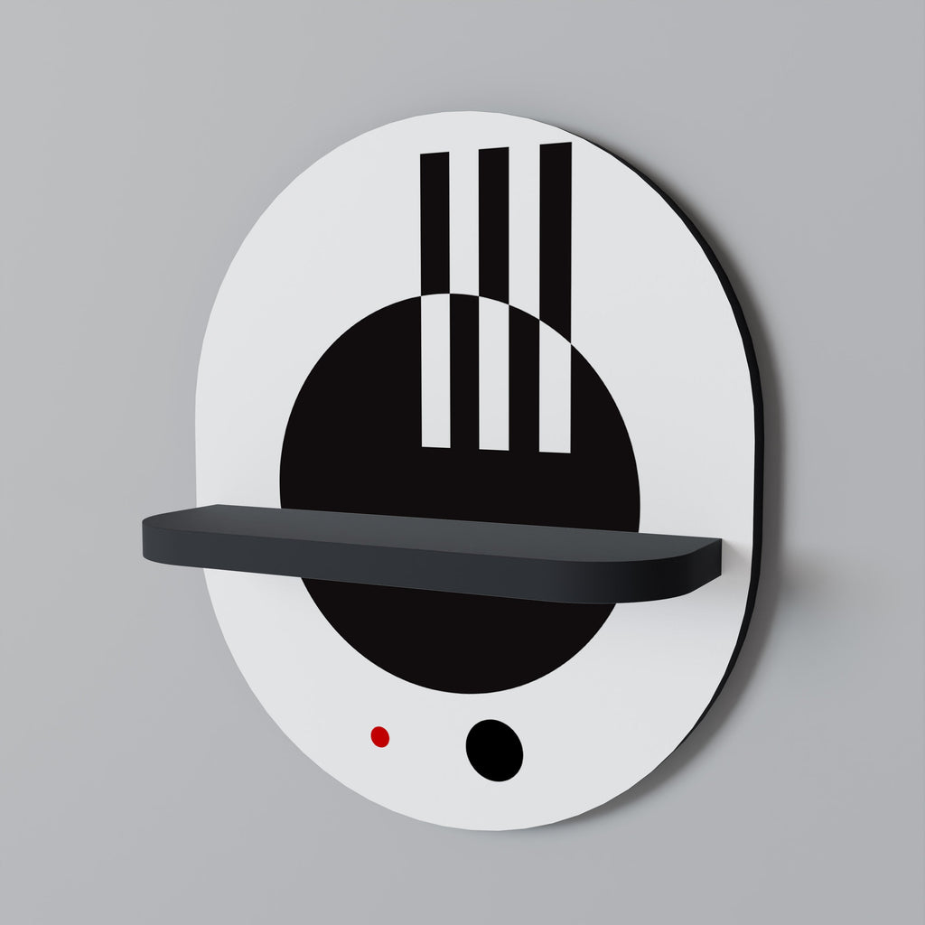 Étagère ovale en noir et blanc