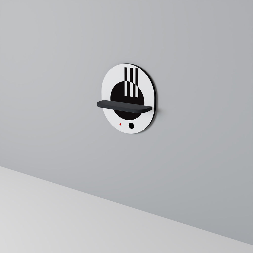 Étagère ovale en noir et blanc