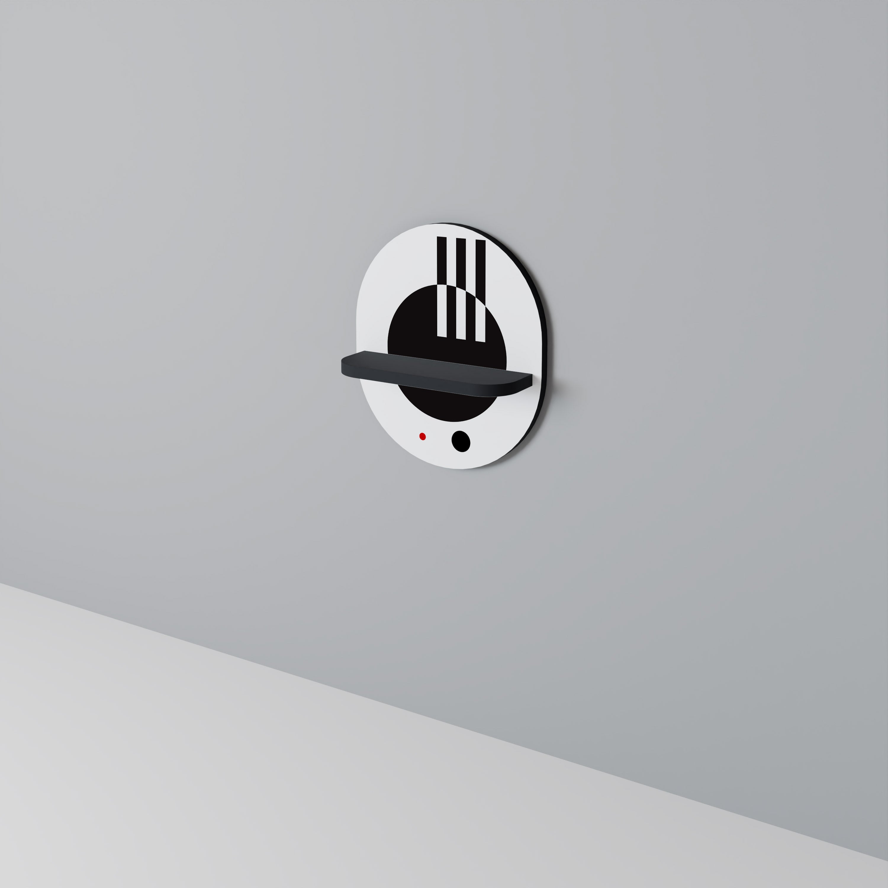 Étagère ovale en noir et blanc