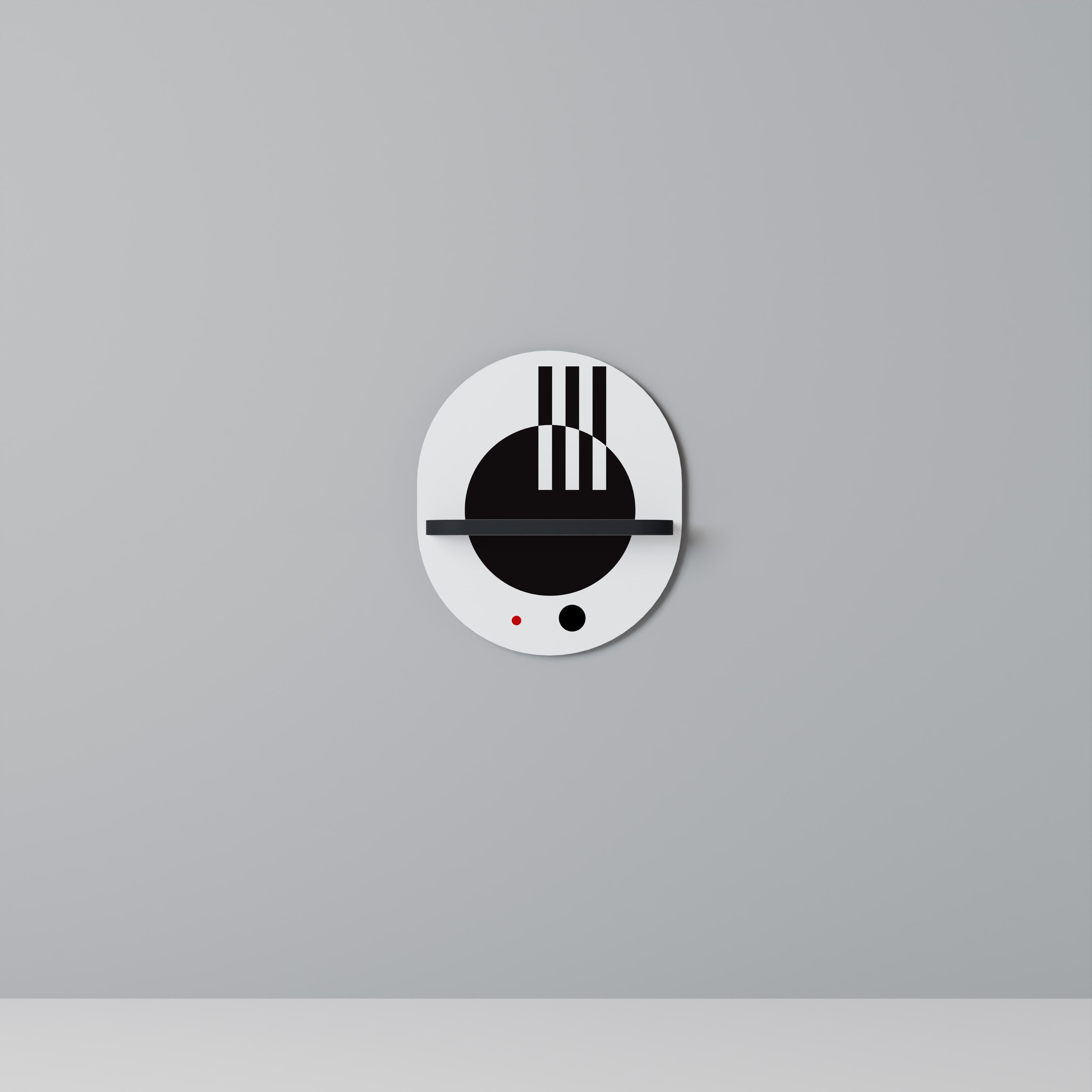 Étagère ovale en noir et blanc