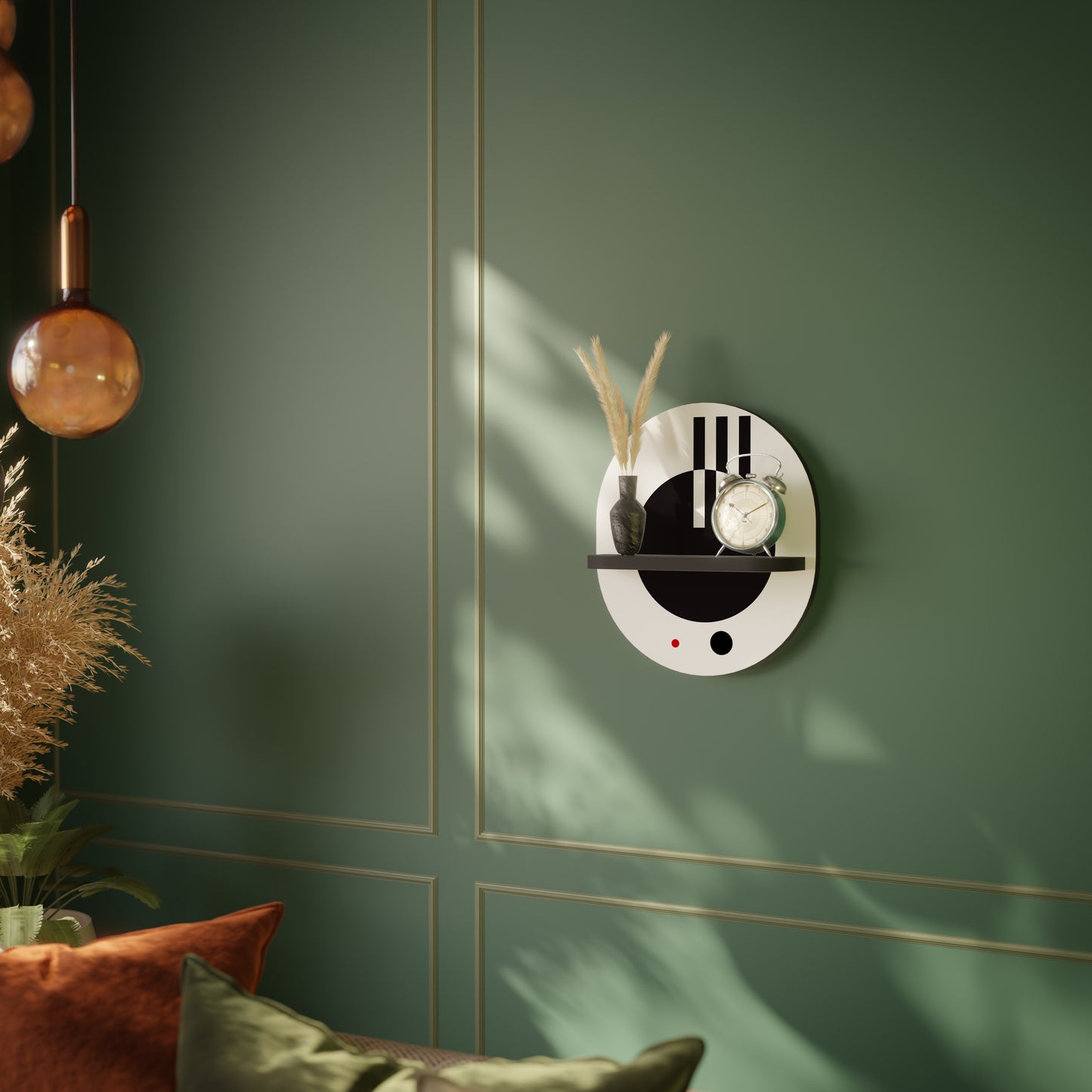 BLACK AND WHITE COMBINATION Art Shelf