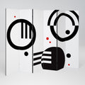 BLACK AND WHITE COMBINATION 6-Panel Room Divider