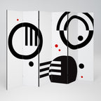 BLACK AND WHITE COMBINATION 6-Panel Room Divider