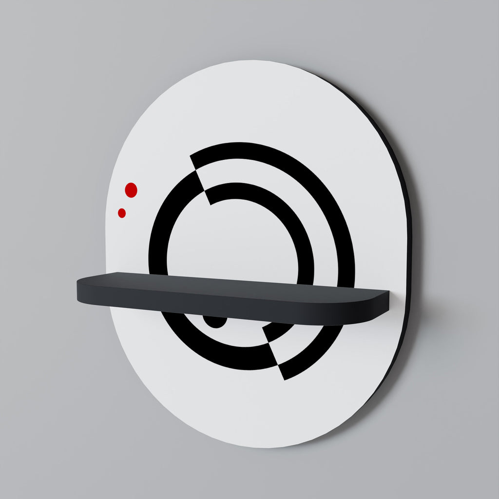 ORBITAL FLOW Oval Art Shelf In Black Finish