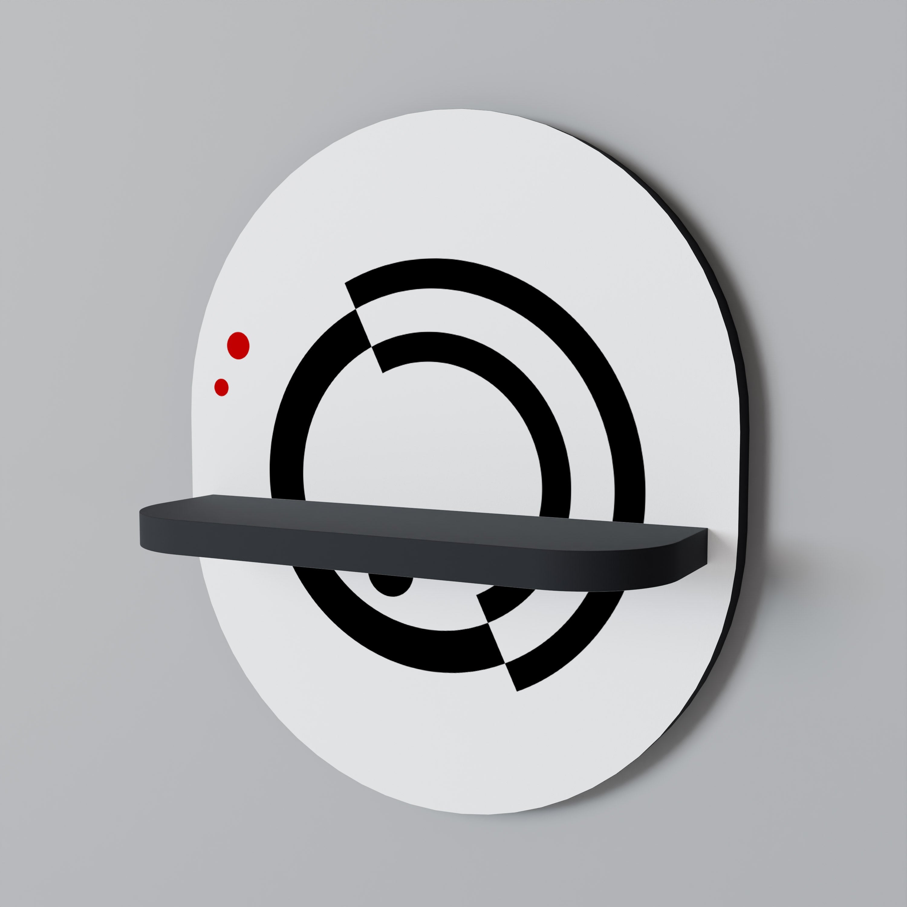 Étagère d'art ovale ORBITAL FLOW en finition noire