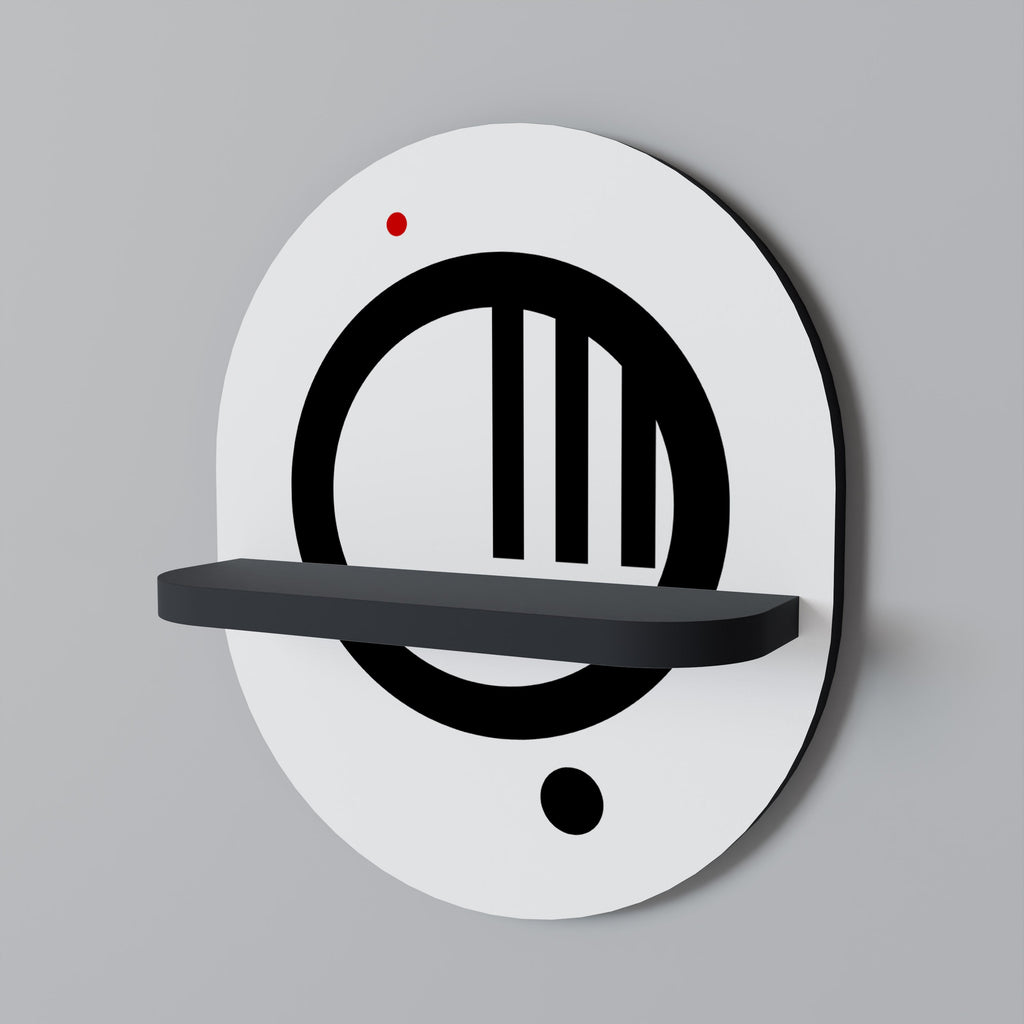 Étagère ovale MINIMAL DOTS en finition noire