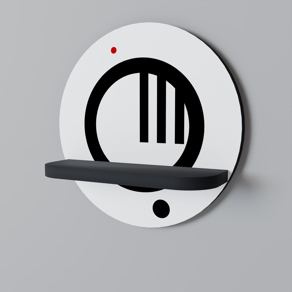 Étagère d'art ronde MINIMAL DOTS en finition noire