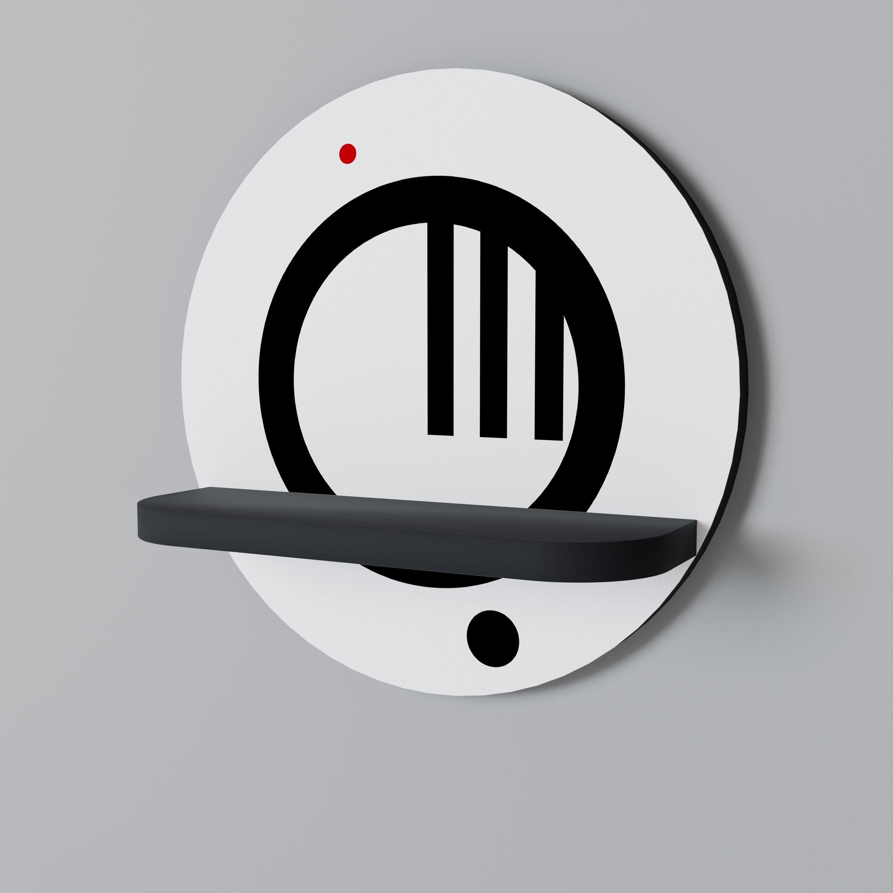 Étagère d'art ronde MINIMAL DOTS en finition noire