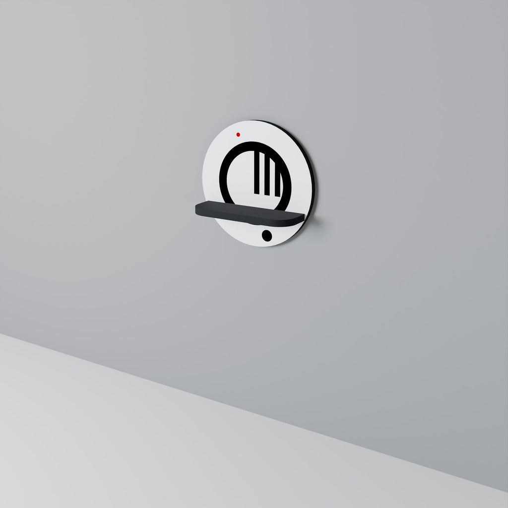 Étagère d'art ronde MINIMAL DOTS en finition noire