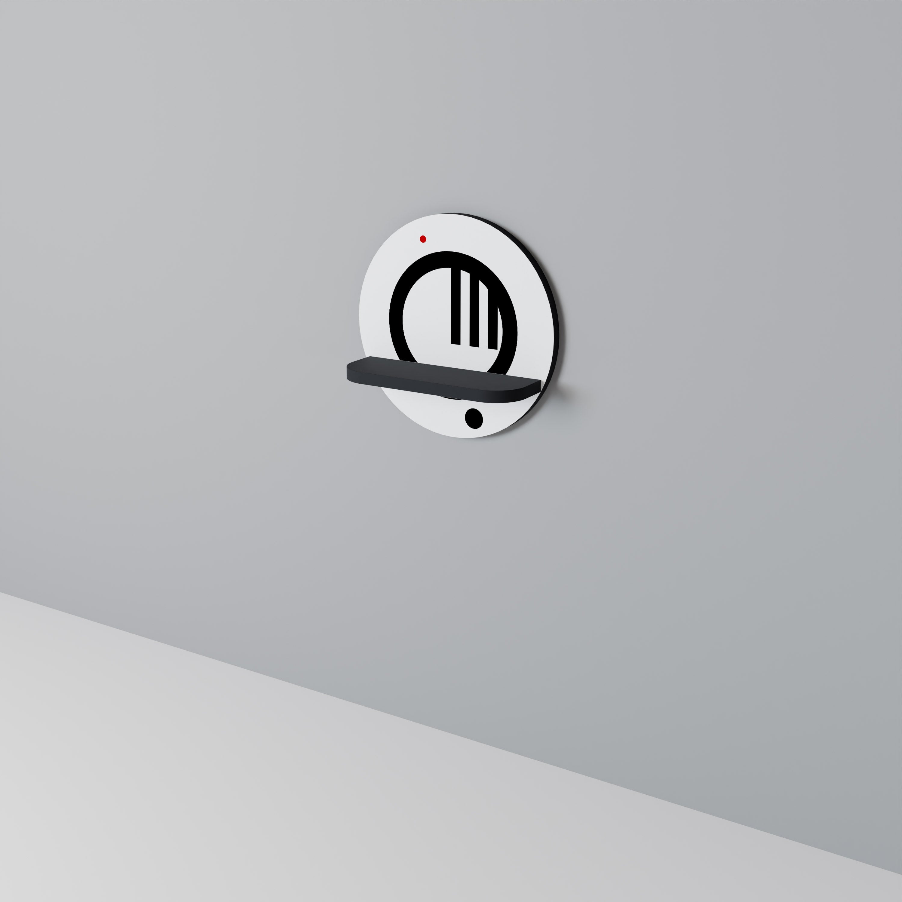 Étagère d'art ronde MINIMAL DOTS en finition noire