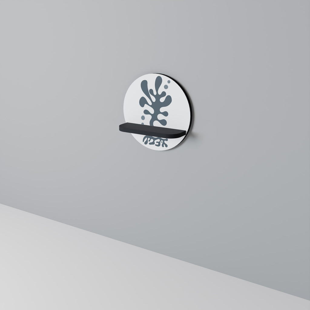 Étagère d'art ronde WONDERLAND VEGETATION en finition noire