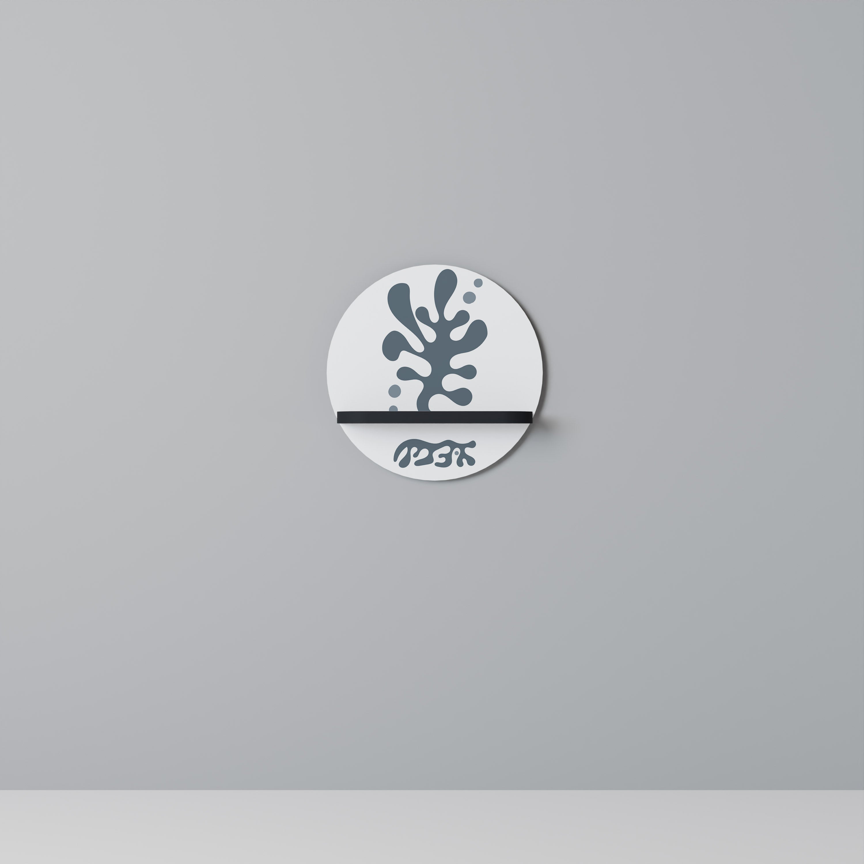 Étagère d'art ronde WONDERLAND VEGETATION en finition noire