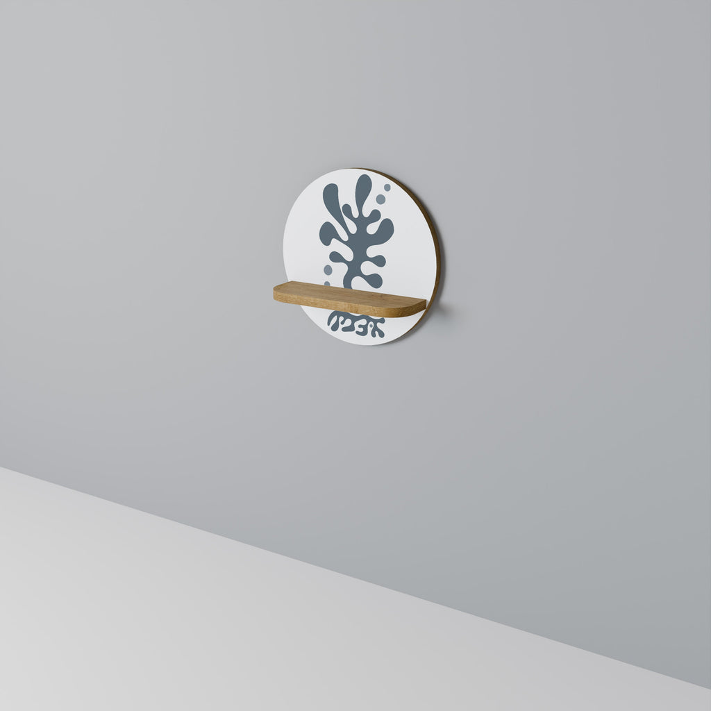 Étagère d'art ronde WONDERLAND VEGETATION effet chêne