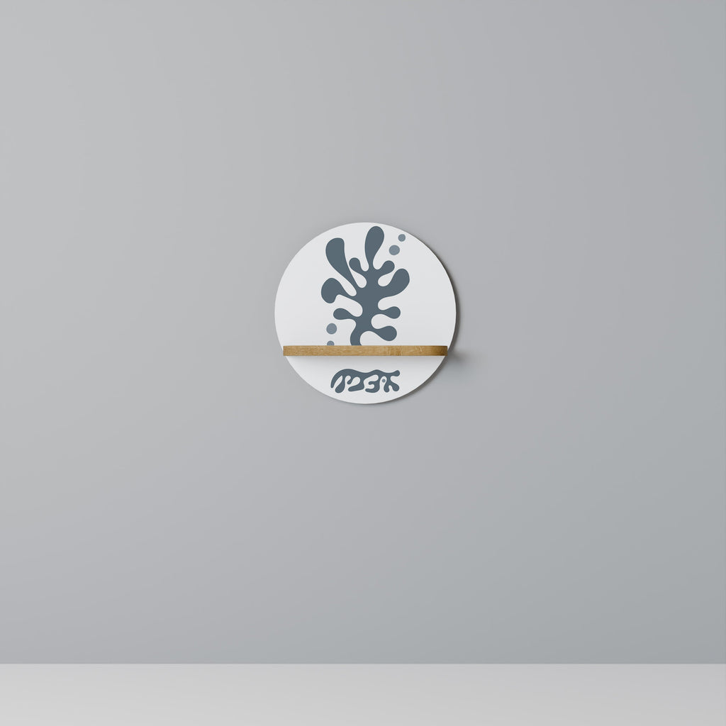 Étagère d'art ronde WONDERLAND VEGETATION effet chêne