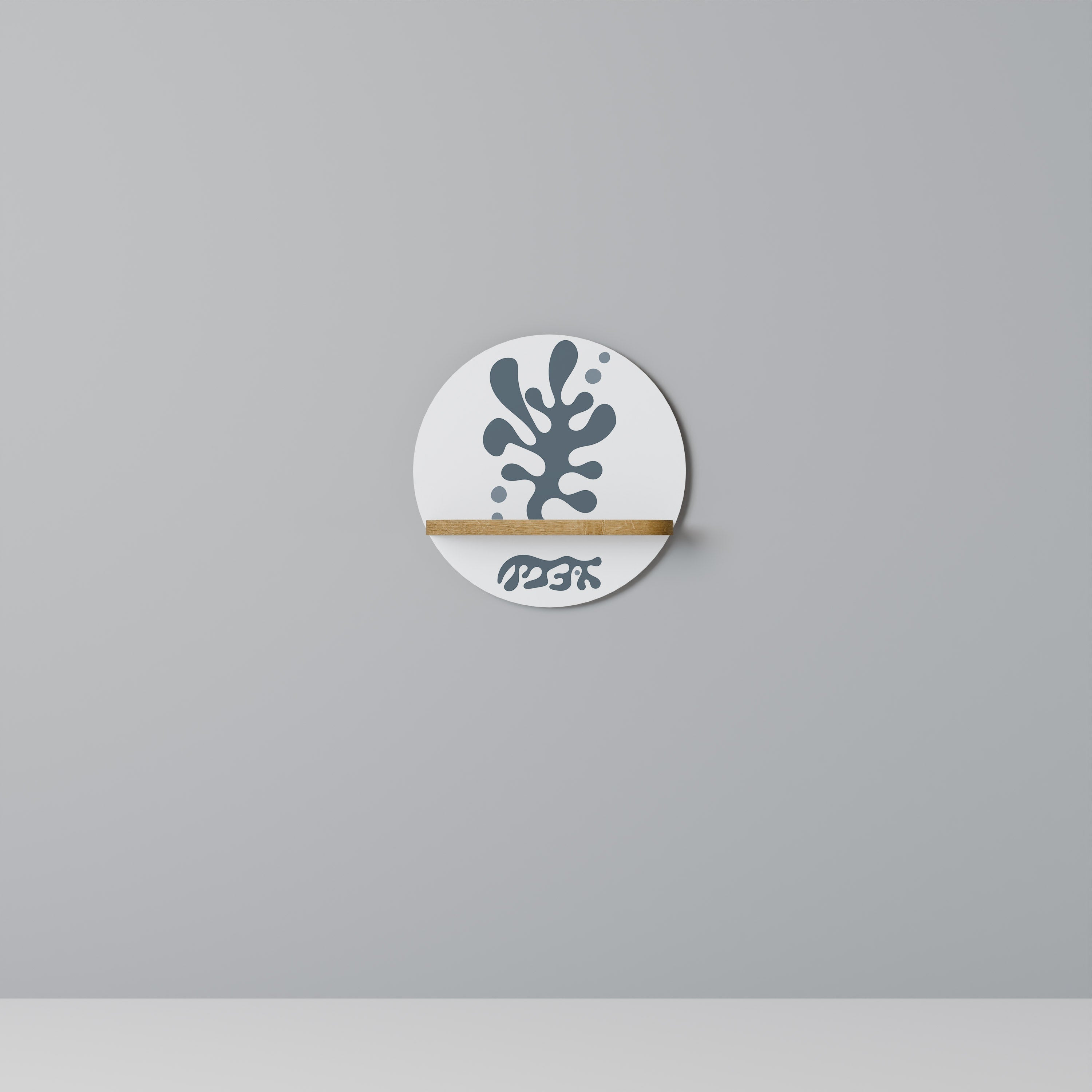 Étagère d'art ronde WONDERLAND VEGETATION effet chêne