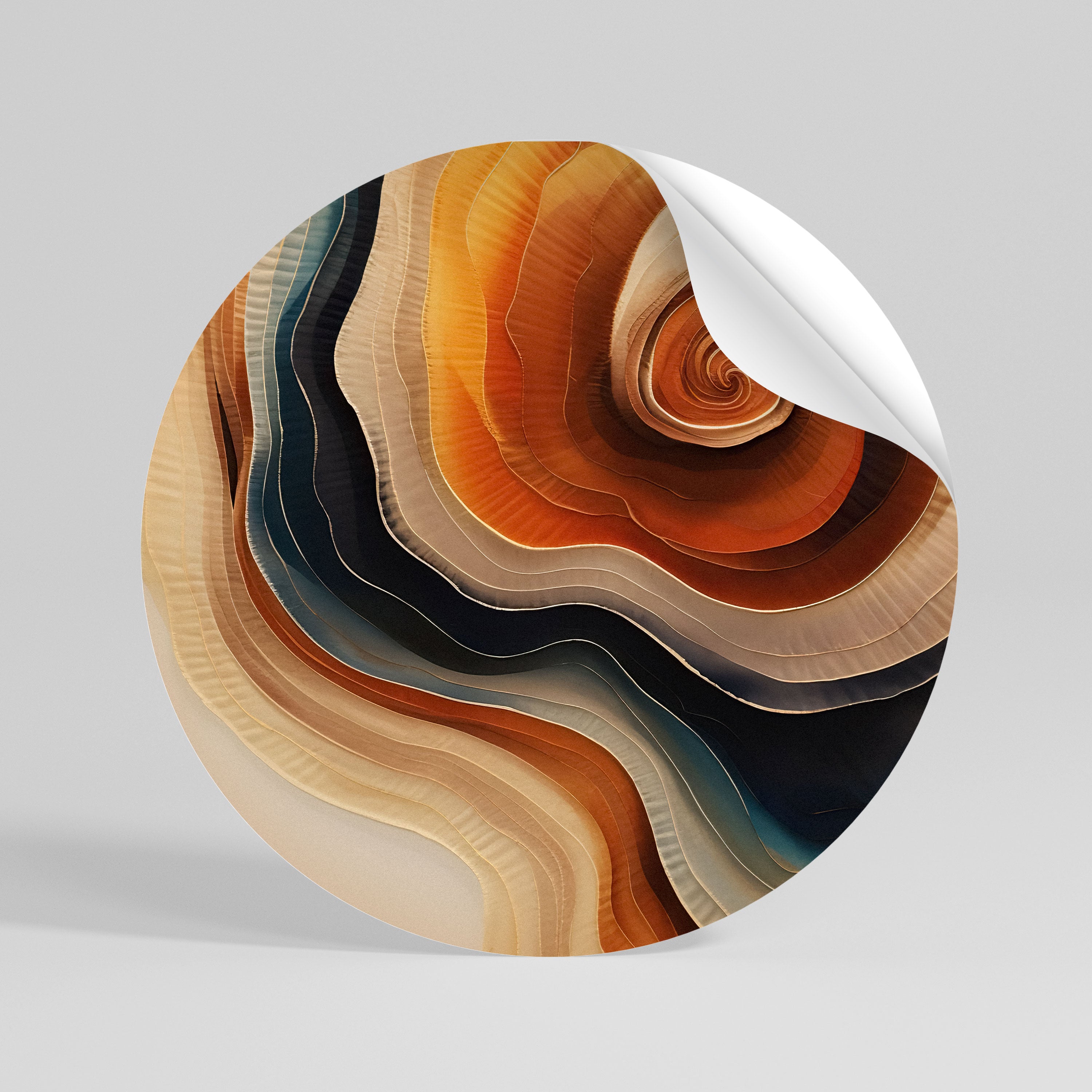 SPIRALING DREAMSCAPE Peel and Stick Round Sticker