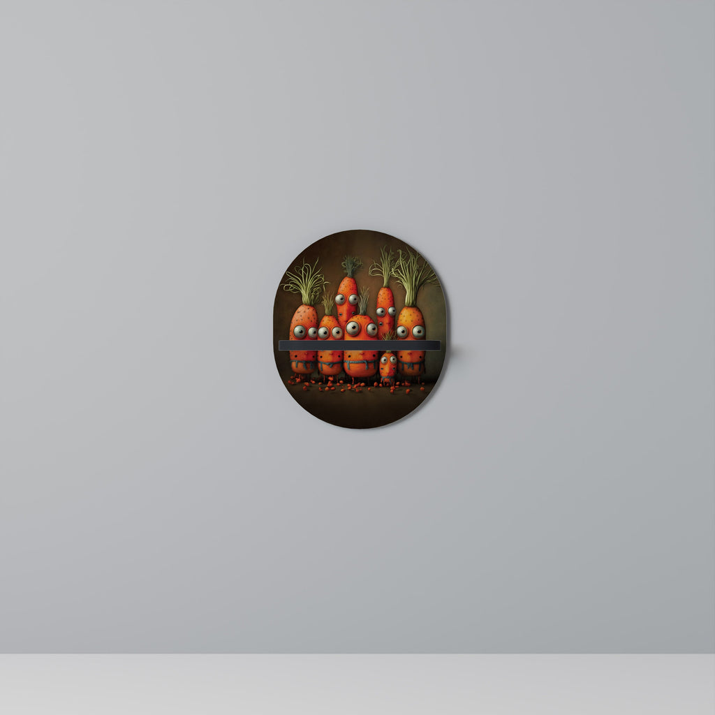 Étagère d'art ovale mignonne ou effrayante en finition noire