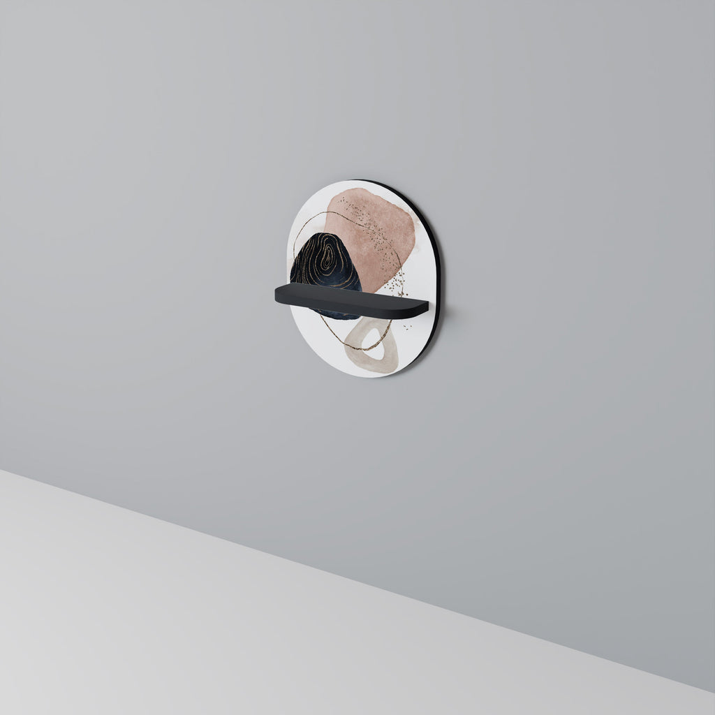 Étagère d'art ovale COLORFUL SHAPES en finition noire