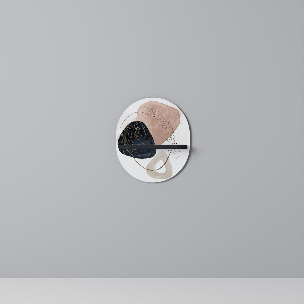 Étagère d'art ovale COLORFUL SHAPES en finition noire