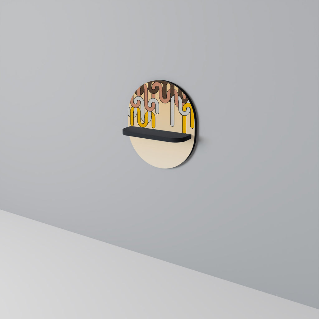 Étagère ovale à cordes colorées en finition noire