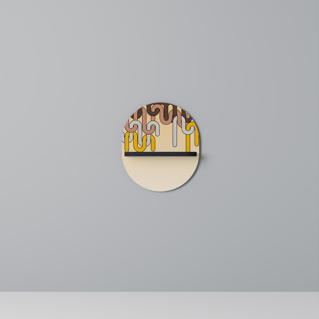 Étagère ovale à cordes colorées en finition noire