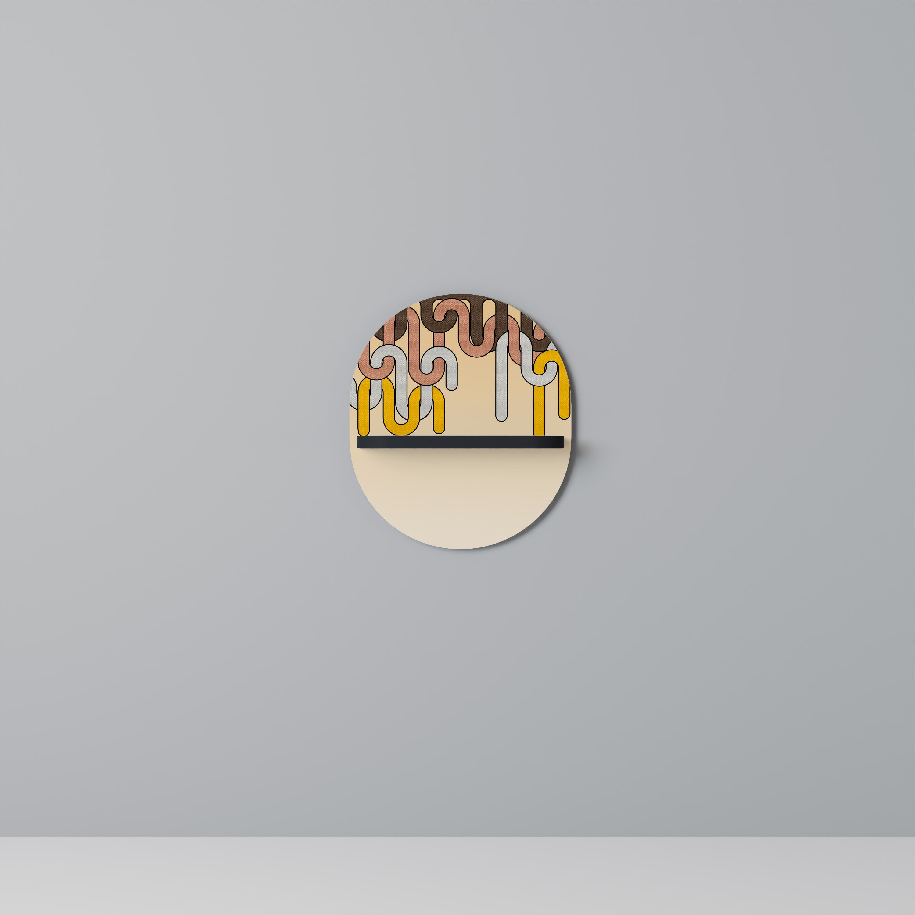 Étagère ovale à cordes colorées en finition noire