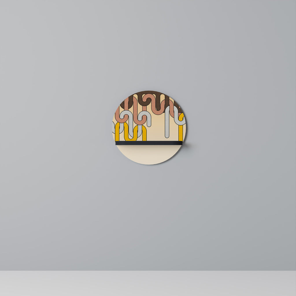 Étagère ronde à cordes colorées en finition noire