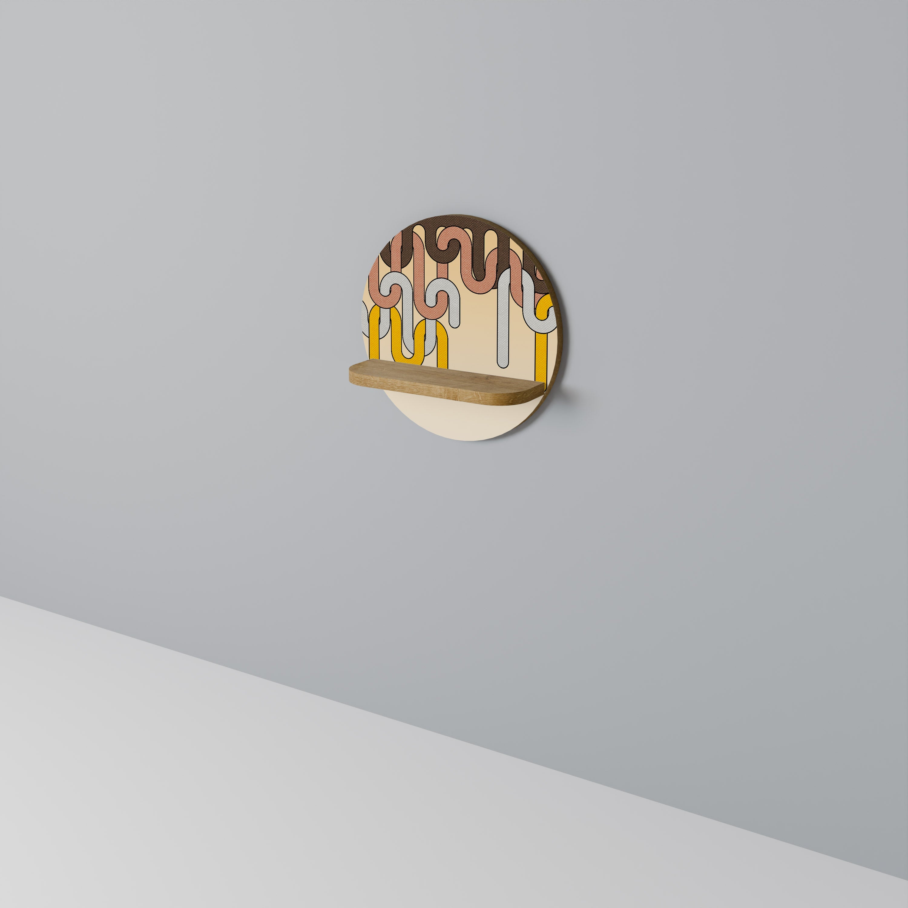 Étagère ronde effet chêne COLORFUL STRINGS