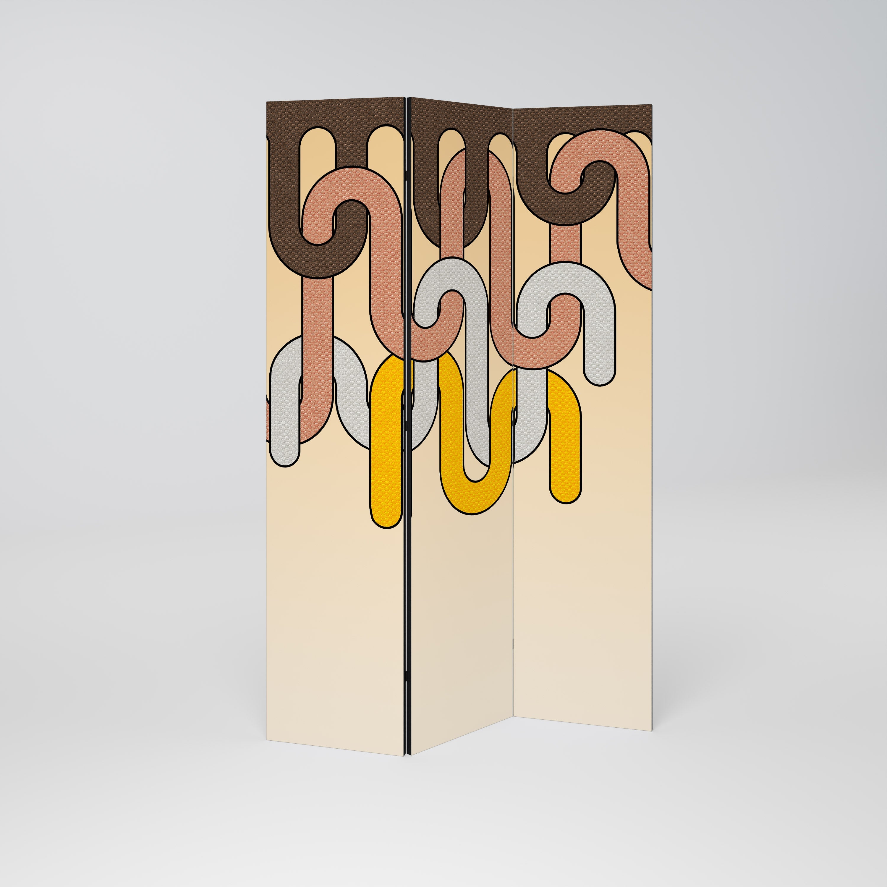 Cloison décorative à 3 panneaux CORDES COLORÉES