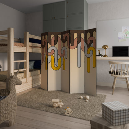 COLORFUL STRINGS 5-Panel Room Divider
