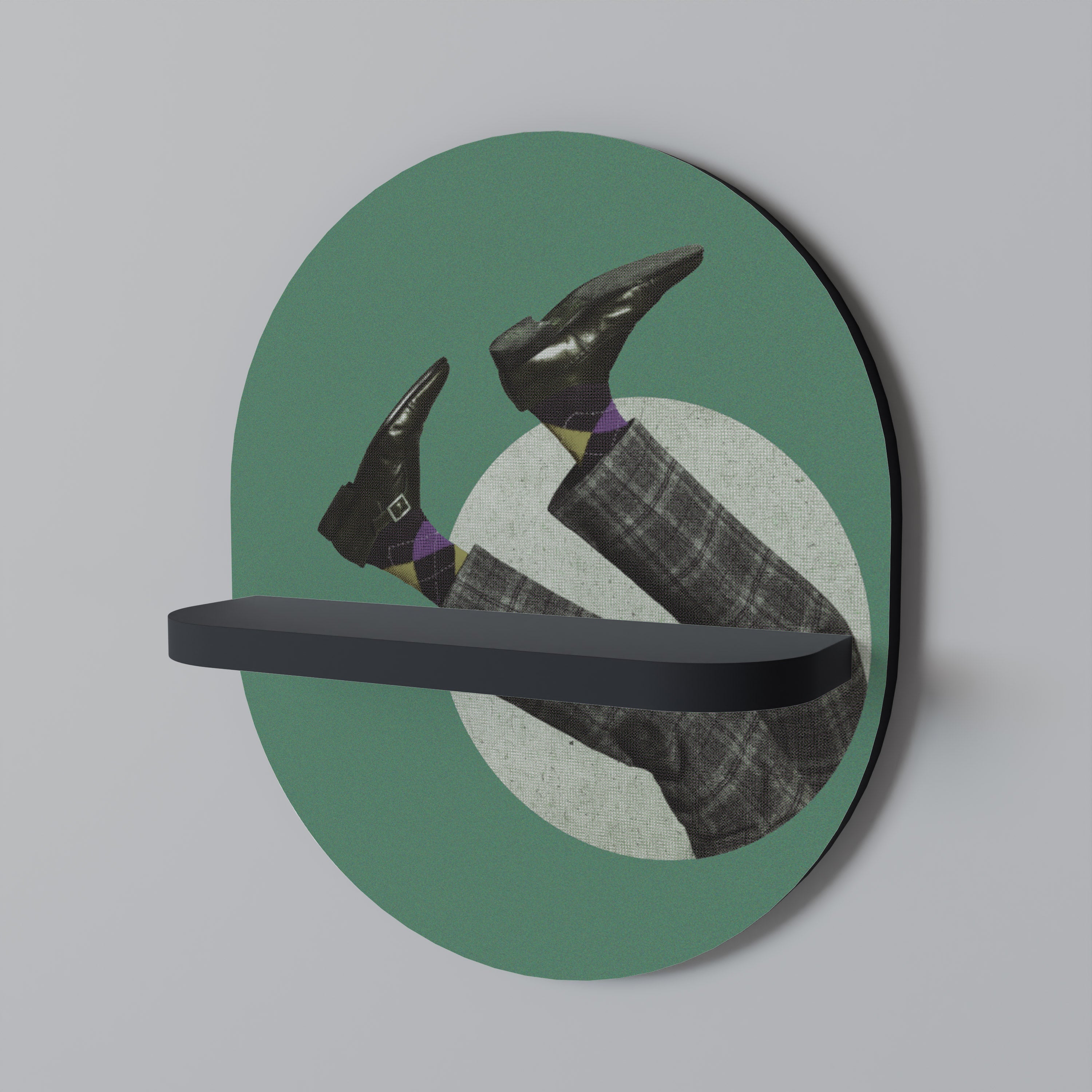 Étagère d'art ovale FALL OF MAN en finition noire