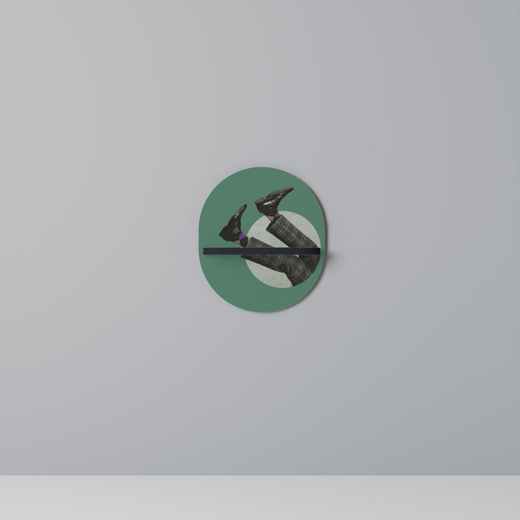 FALL OF MAN Oval Art Shelf In Black Finish