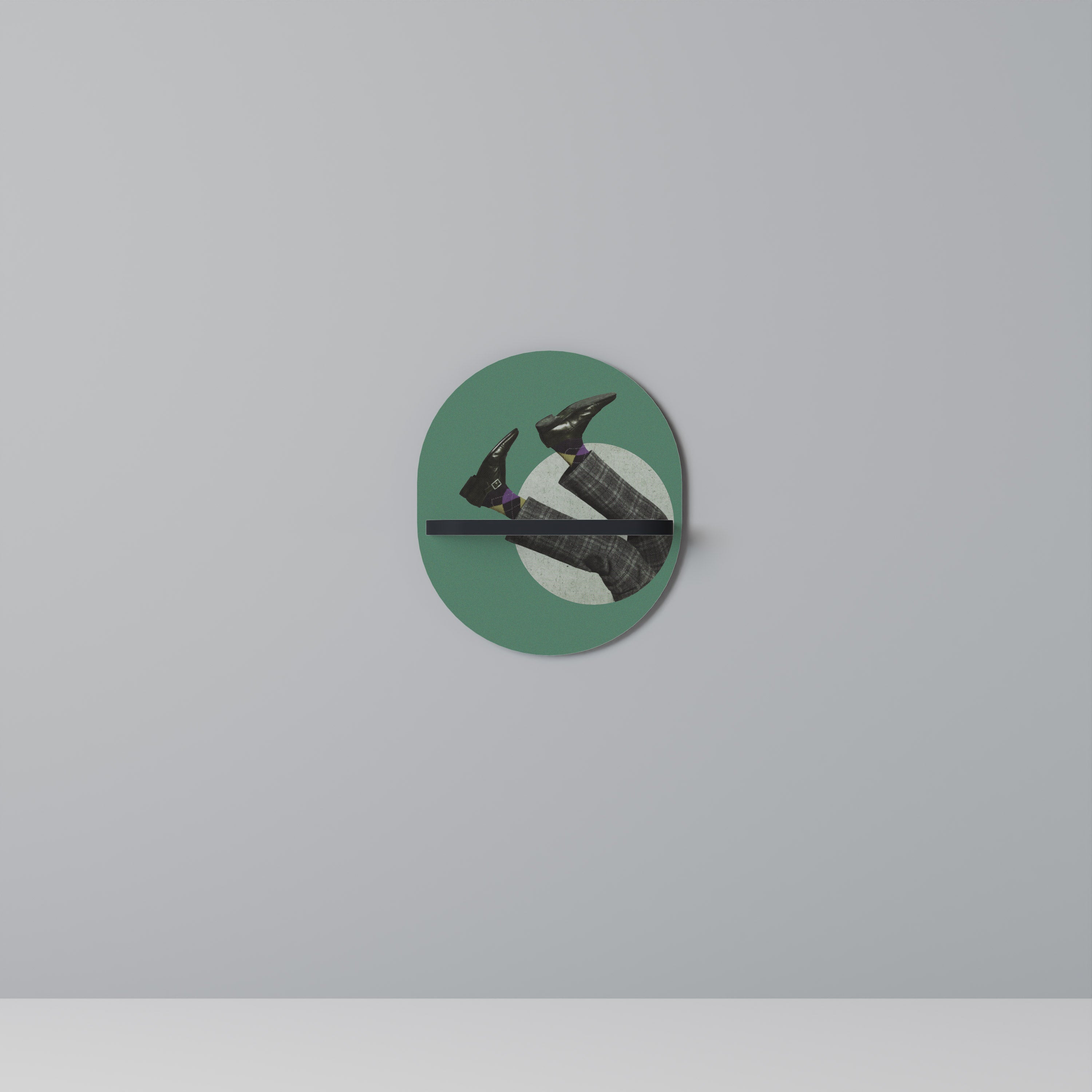 Étagère d'art ovale FALL OF MAN en finition noire