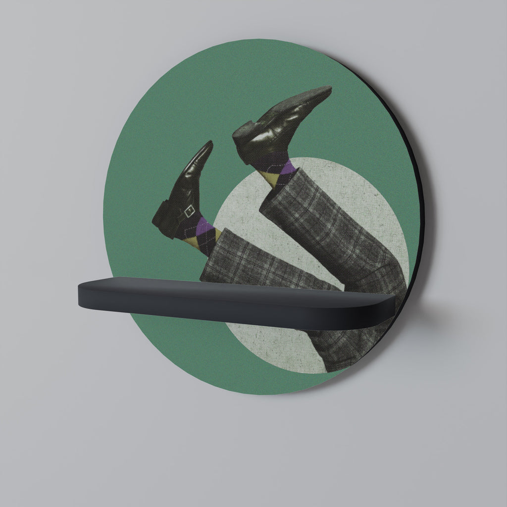 Étagère d'art ronde FALL OF MAN en finition noire