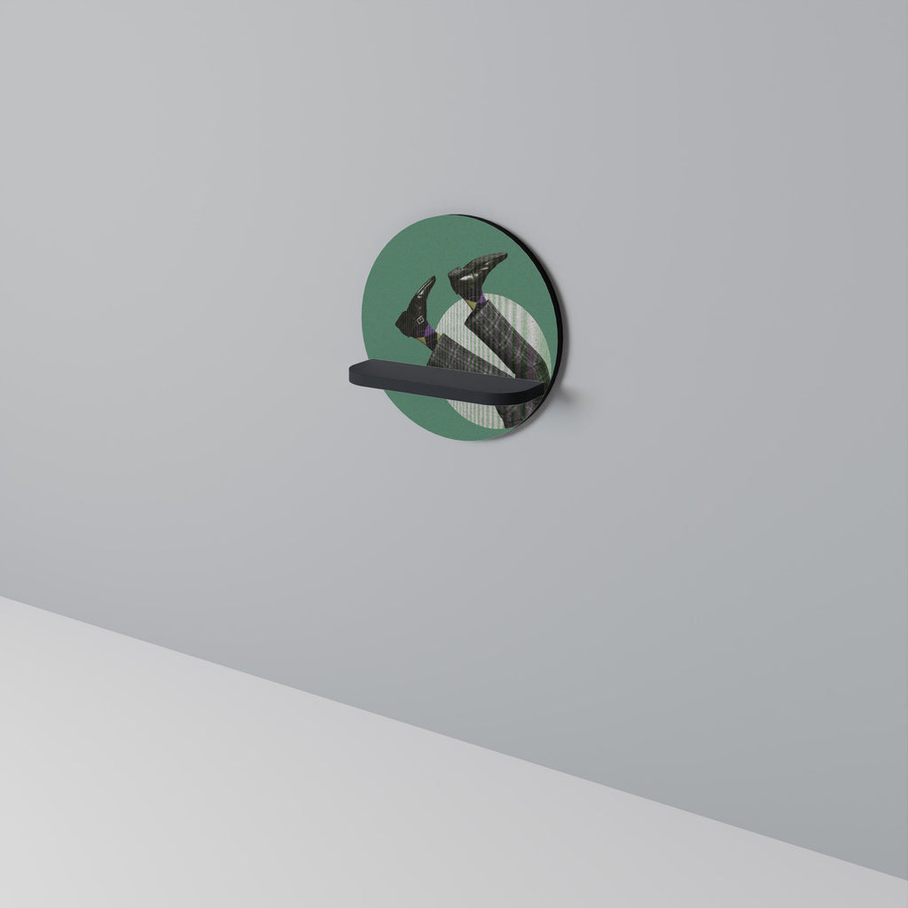 Étagère d'art ronde FALL OF MAN en finition noire