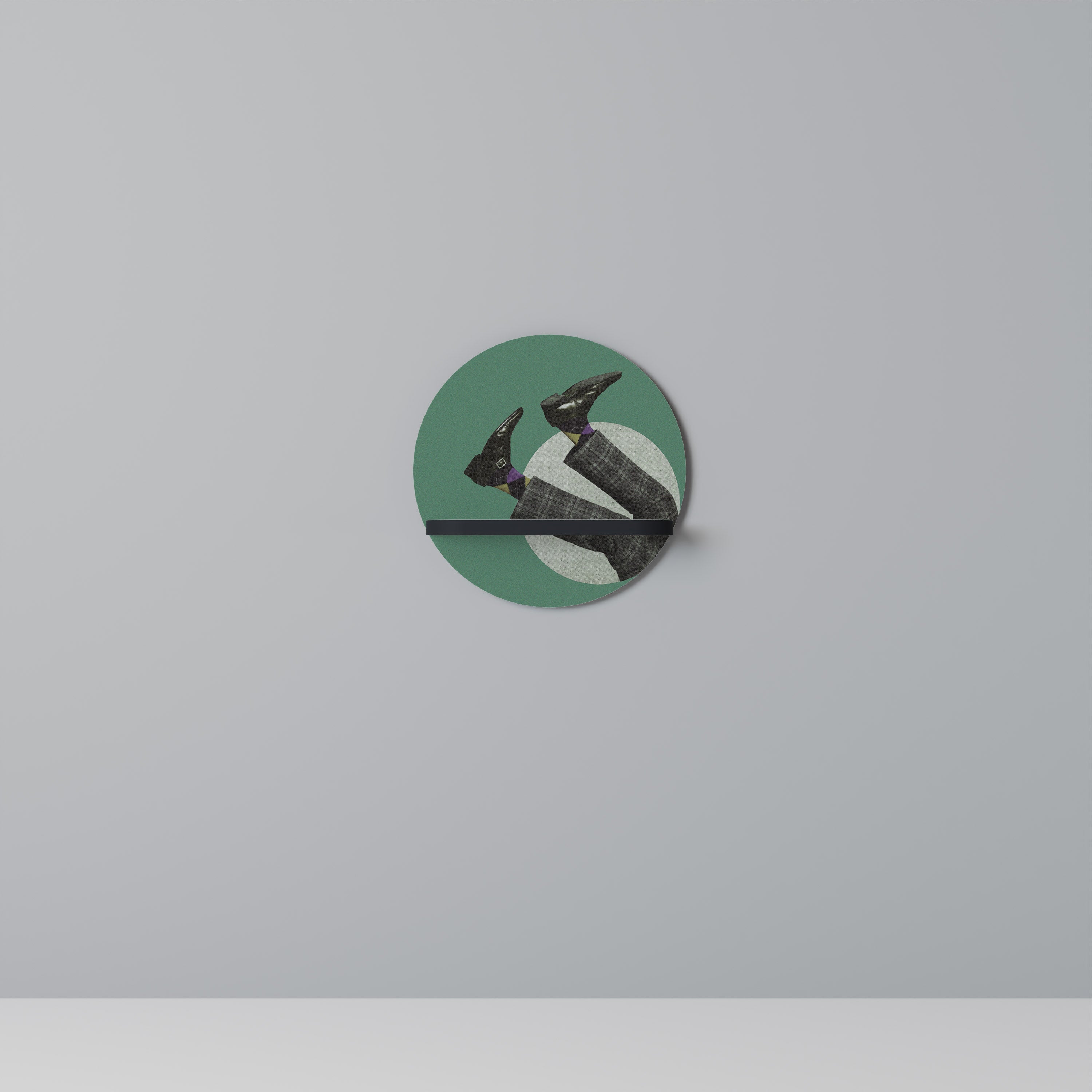 Étagère d'art ronde FALL OF MAN en finition noire