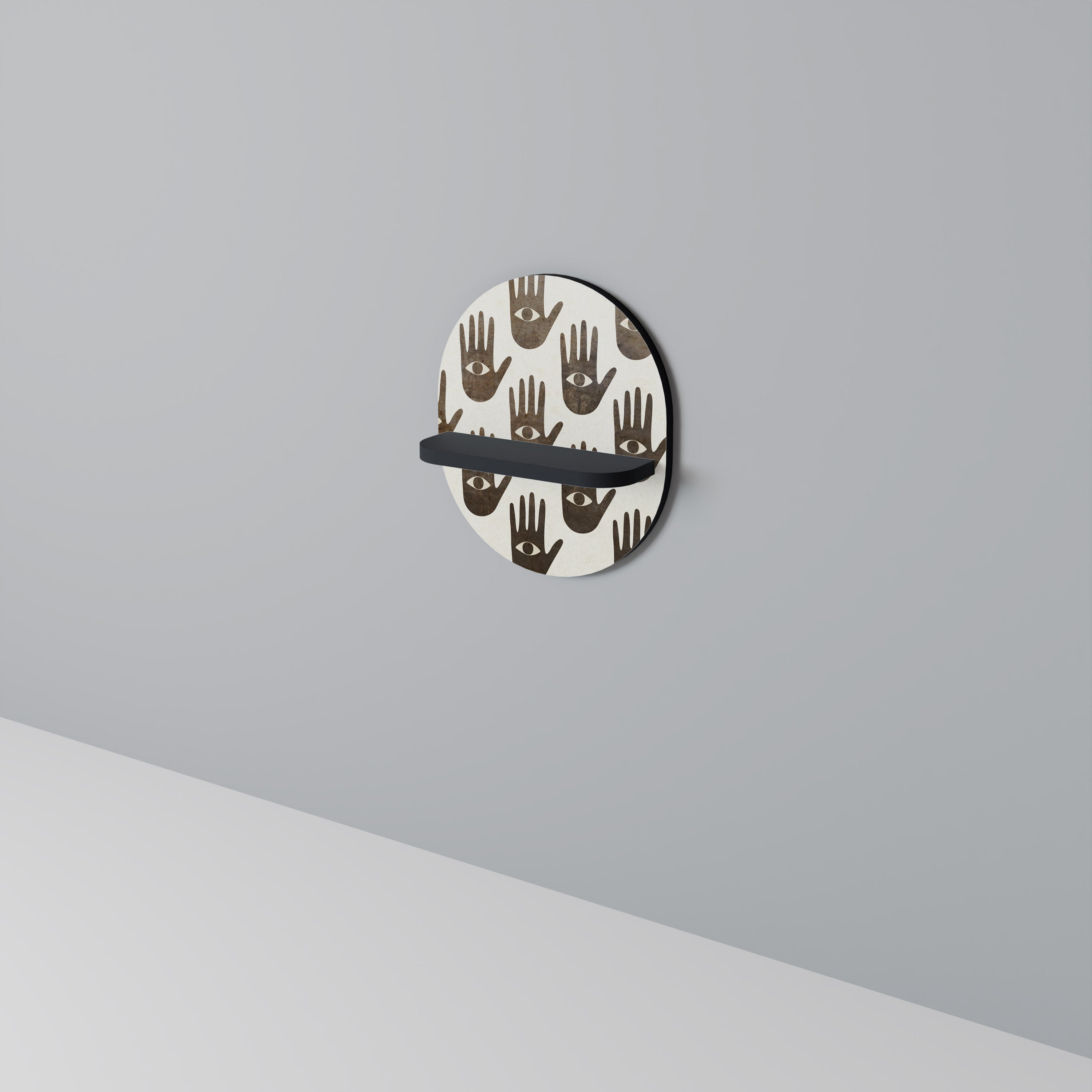 VOIR PLUS Étagère d'art ovale en finition noire