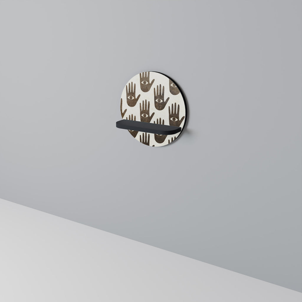 VOIR PLUS Étagère d'art ronde en finition noire